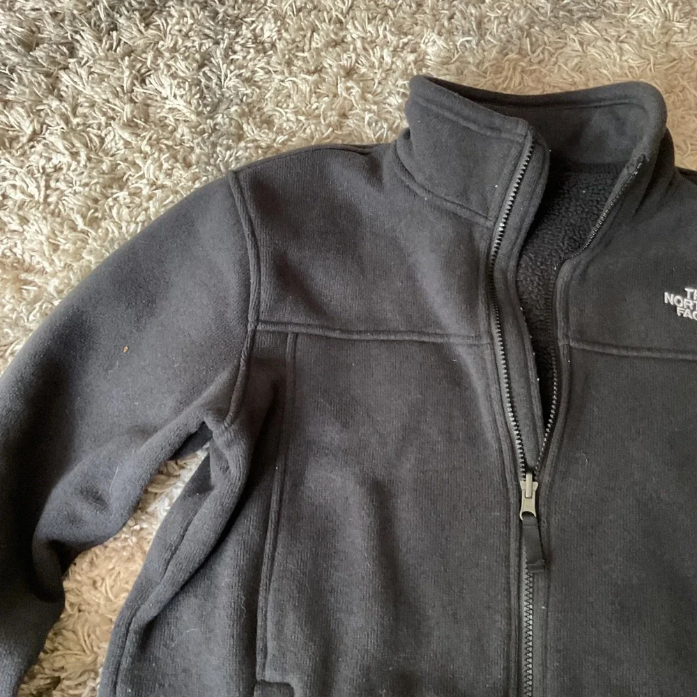 The North Face Mens Black Full Zip Fleece Jacket Medium Sweater Knit Coat 1508